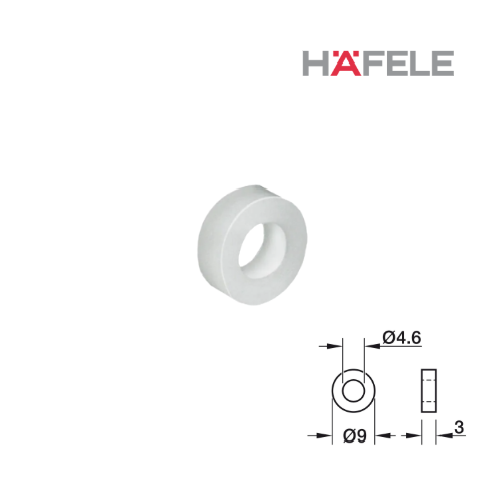 Шайба HAFELE, распорная, пластик, 9х3 мм