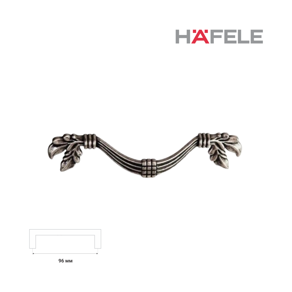 Ручка-скоба, 744, серебро антик, 96 мм