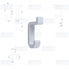 Мебельный крючок ДУО K202SC.14 хром матовый