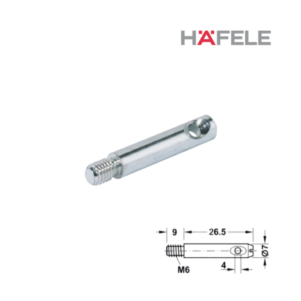 Болт конической стяжки HAFELE, М6, 26,5х7 мм