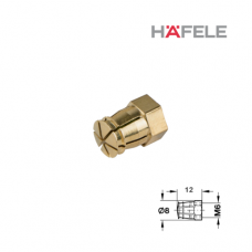 Распорная муфта HAFELE, латунь, с акриловым шариком, М6, 8х12 мм
