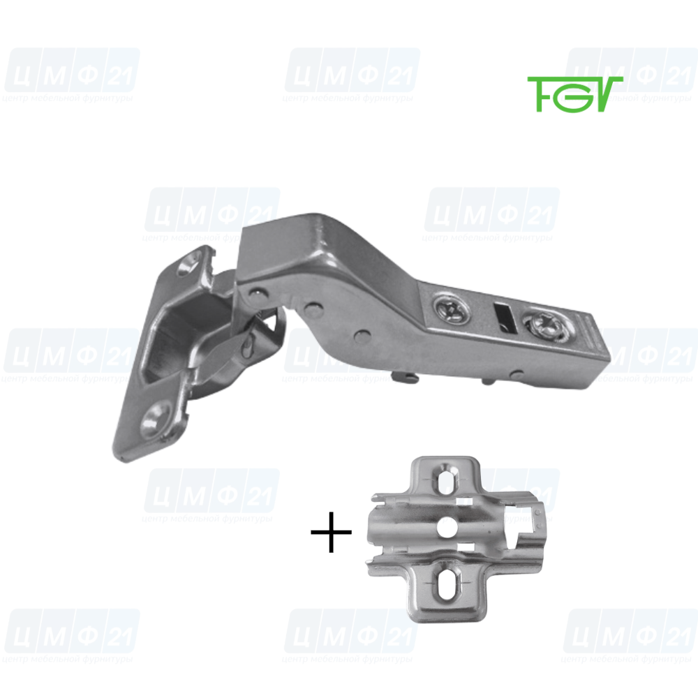 Петля FGV 30° Integra 2-Ways с доводчиком+Площадка FGV H=0 Integra 2-Ways под саморез/125шт